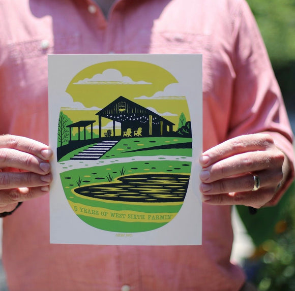 West Sixth Farm 5th Birthday Print by Cricket Press